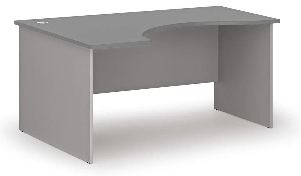 Ergonomický kancelársky písací stôl PRIMO GRAY, 160x120 cm, ľavý, sivá/grafit