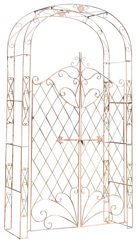 Oblúk na ruže Mel s bránkou - Hnedá antik