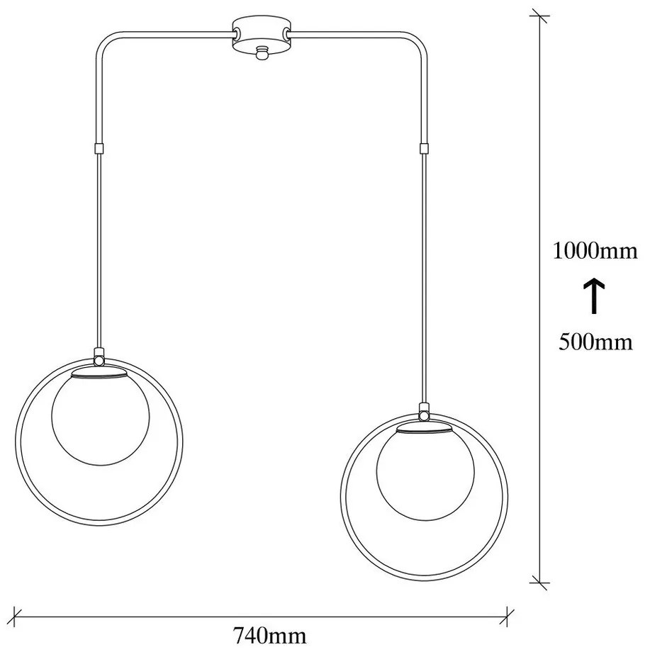 Čierne kovové závesné svietidlo Opviq lights Flovena