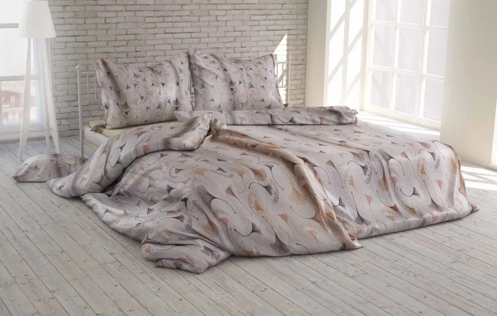 Polášek Krepové obliečky Ginkgo - Béžová | 140 x 200 cm / 70 x 90 cm