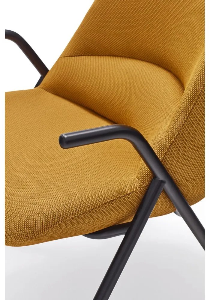 Žlté kreslo Teulat Dins, výška 114 cm