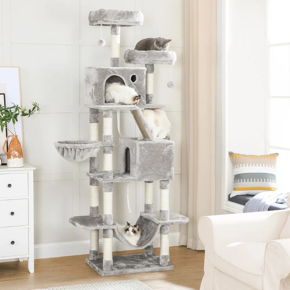 Mačací strom PANTHER, 60x50x206cm, šedá Feandrea