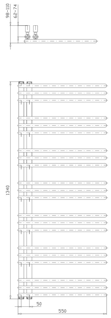 Sapho Sapho, POSEIDON vykurovacie teleso 550x1340mm, biela, PS513