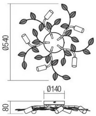 Redo 02-980 - Prisadený luster TIARA 5xE14/28W/230V