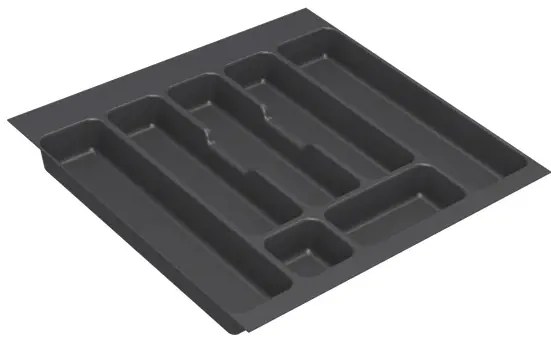 Vložka / příborník do 60cm šuplíku - CUTLERY šedý plast 50 x 46 cm