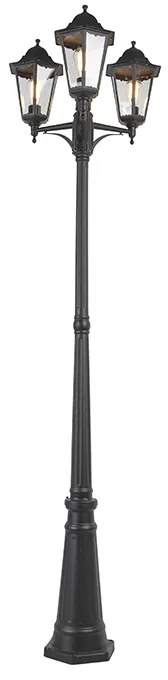 Inteligentný vonkajší lampáš čierny s 3 svetlami vrátane WiFi ST64 - New Orleans