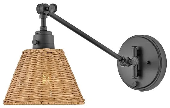 Hinkley HK-ARTI-1W-BK-NR-Bodové nástenné svietidlo ARTI 1xE27/60W/230V čierna/hnedá