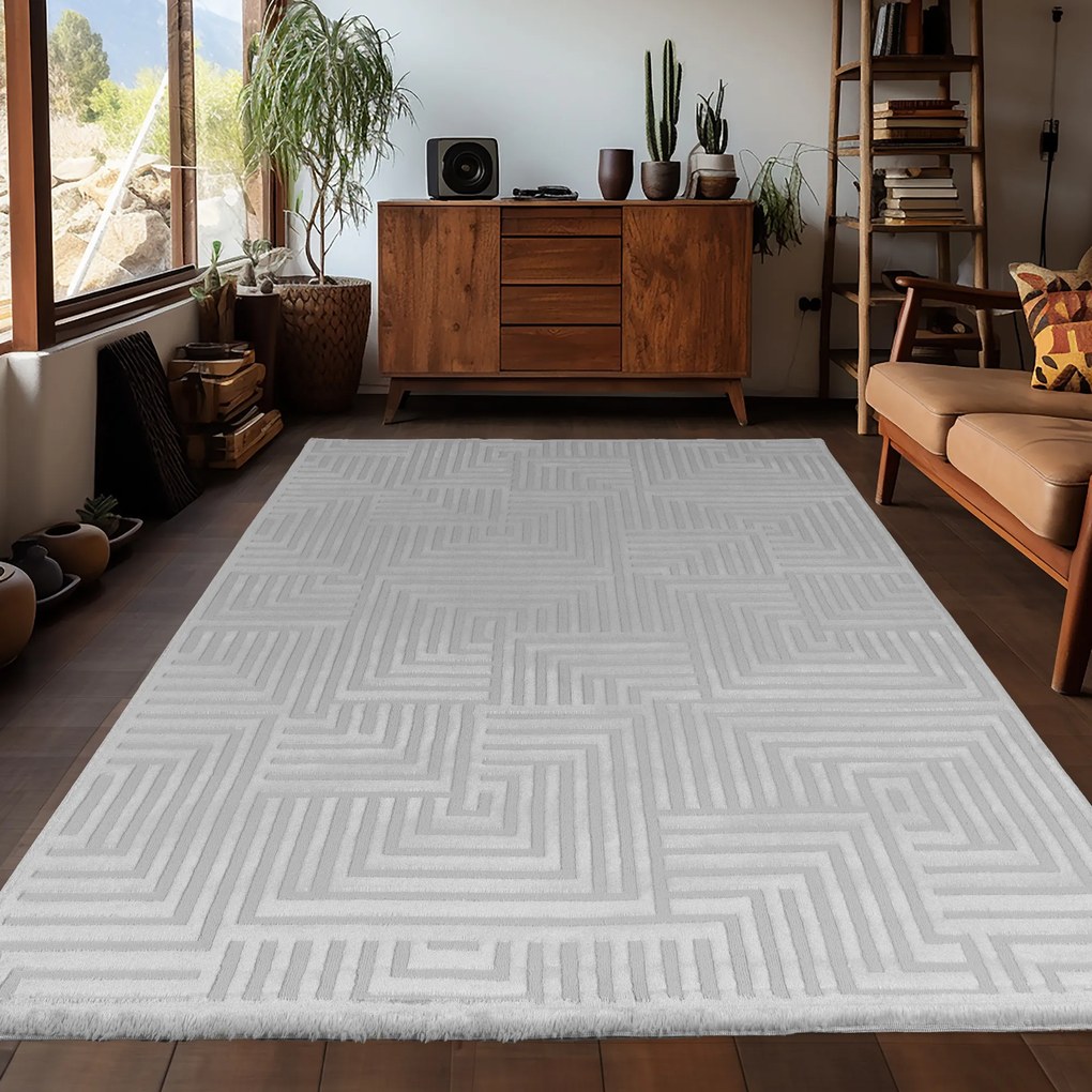 Ayyildiz, Kusový koberec Sahara 1114 Silver, 280x370, šedá, obývacia izba