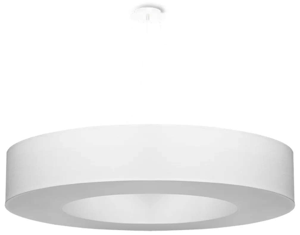 Závesné svietidlo Saturno, 1x biele textilné tienidlo, (biely plast), (fi 90 cm)