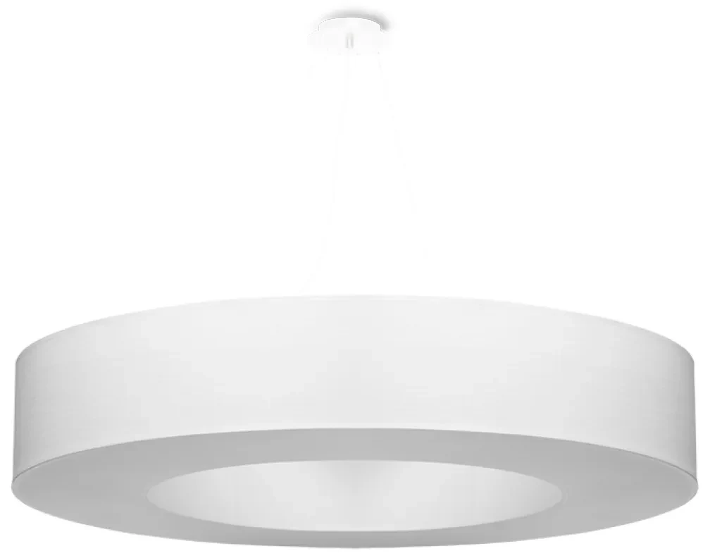 Závesné svietidlo Saturno, 1x biele textilné tienidlo, (biely plast), (fi 90 cm)