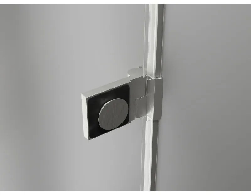 Mexen Lunar-B L pravý výklopný sprchový kút 85 x 80 cm, číre sklo, brúsená oceľ, 832L-085-080-97-00-P