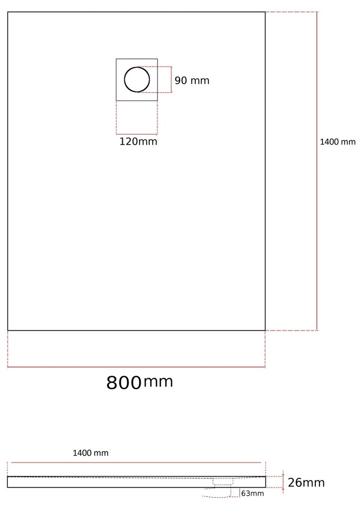 Gamma Erga Oldaf, SMC obdĺžniková sprchová vanička 140 x 80 cm, biela matná, ERG-GMA-OL-80140