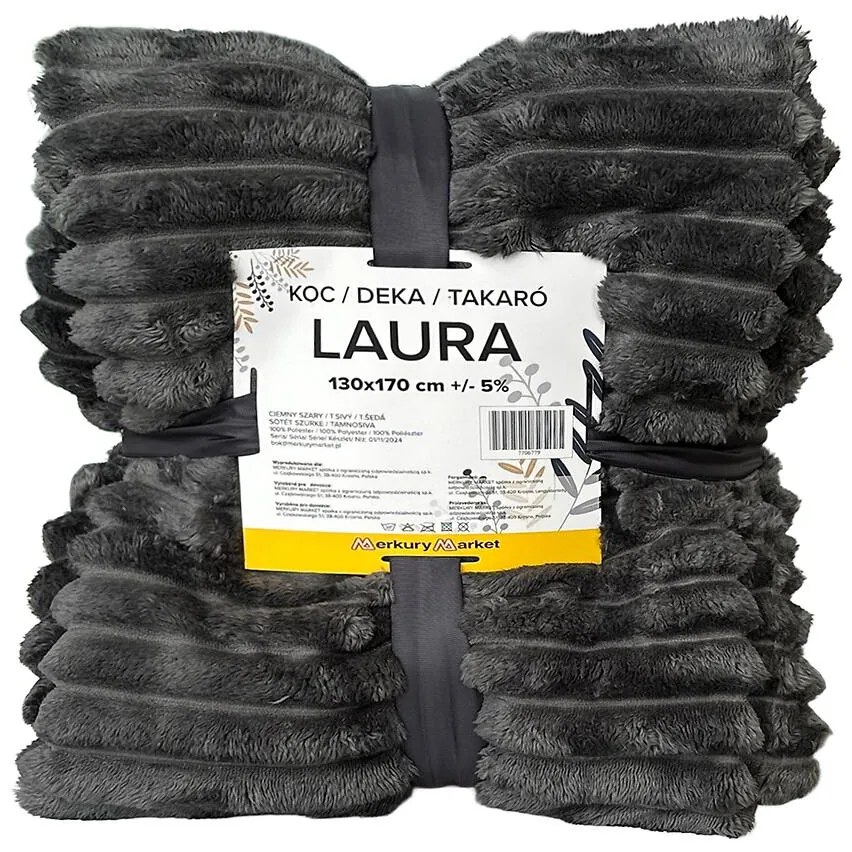 Deka Laura 130x170 cm 11 tmavosivá