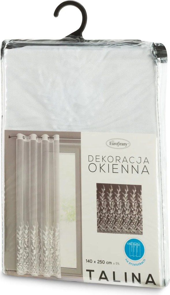 ZÁCLONA NA KRÚŽKOCH TALINA 140X250 CM VZOROVANÁ