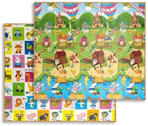 Hracia podložka pre deti Play Colourful Animals T1 177x197 cm