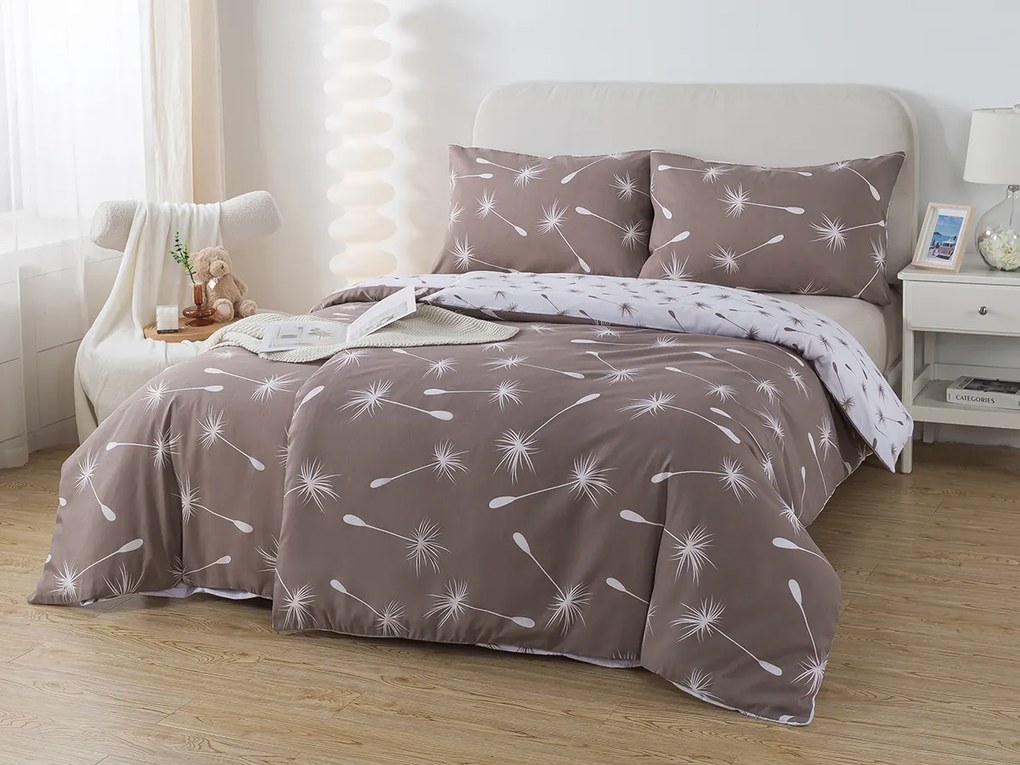 XPOSE® Krepové obliečky DANDELIA DUO - hnedé/biele