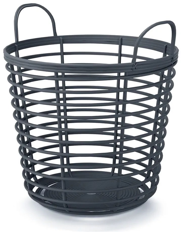 Kôš s uchami, plastový, antracit 43x43x46 ZANZI