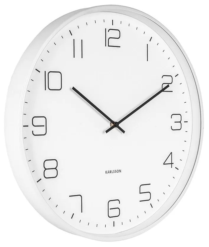 Nástenné hodiny Lofty Iron matná biela ø 40 cm × 4,5 cm