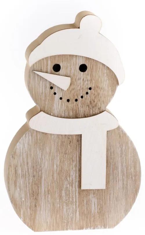 Drevená dekorácia v tvare snehuliaka Dakls, výška 14,2 cm
