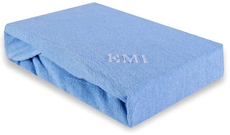 Plachta posteľná modrá froté EMI, Plachta 90x200