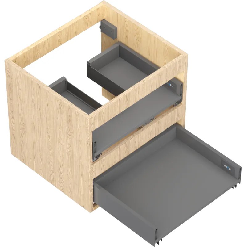 Mexen Box-A, závesná skrinka 50 cm, 2 zásuvky, dub, 91AX0-0500-470-2-81