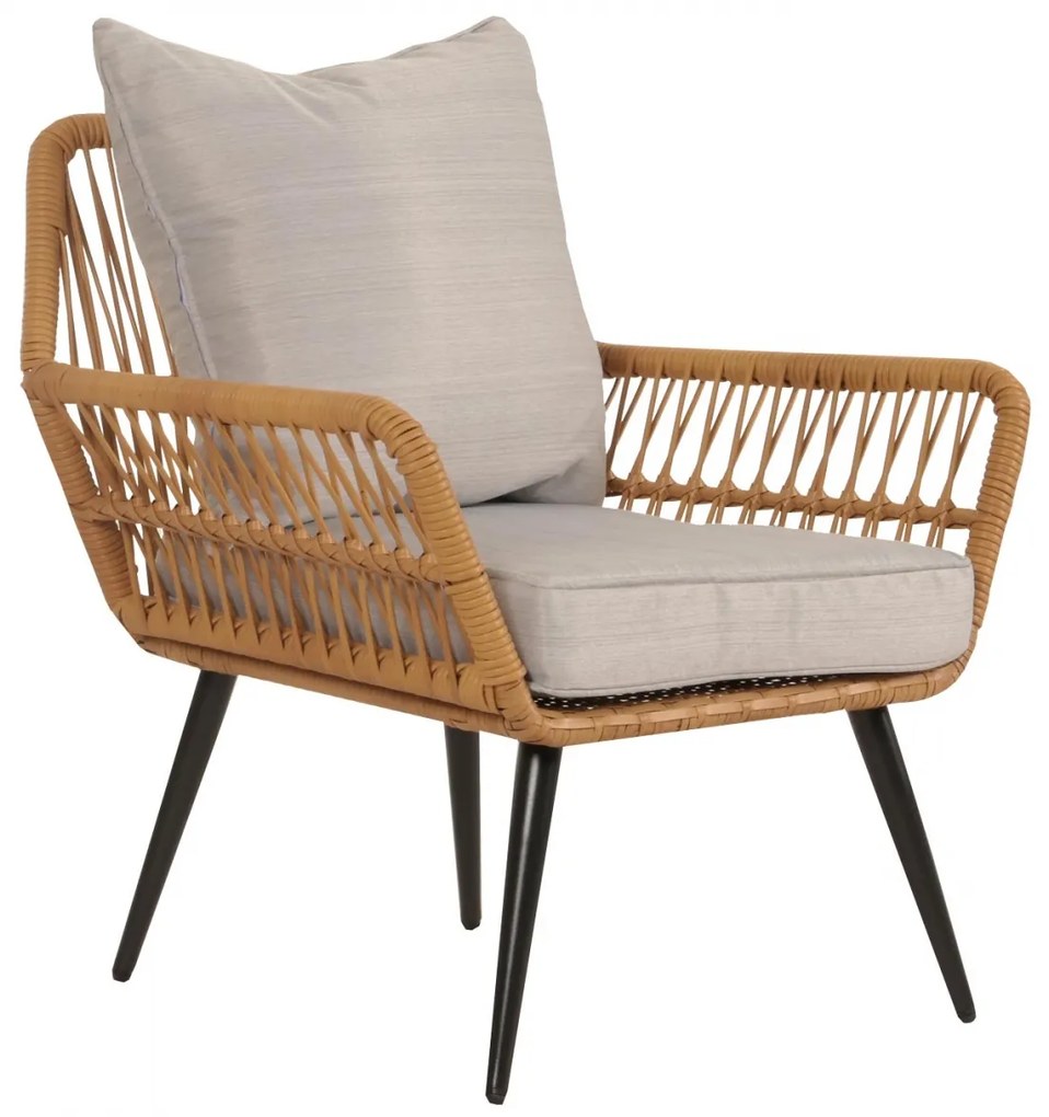 Záhradná súprava stoličiek a stolíka HWC-N34 - svetlo sivá