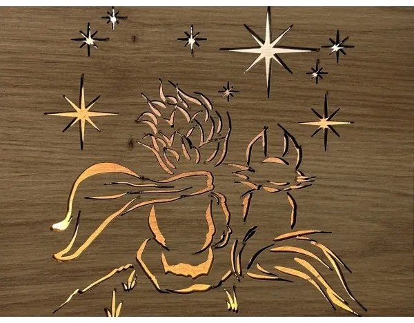 Li-Go 5788/DUB2 - LED stolná dekorácia LED/12W/230V 19x19 cm dub/Malý princ