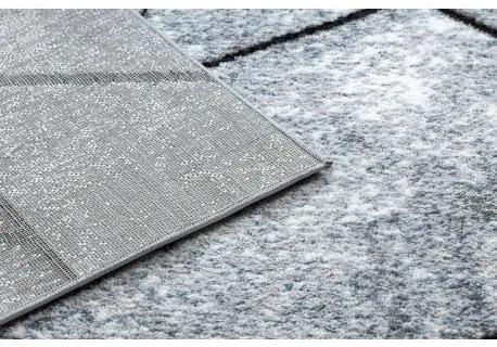 Moderný koberec COZY 8872 Wall, geometrický , trojuholníky - Štrukturálny, dve vrstvy rúna sivá / modrá Veľkosť: 80x150 cm