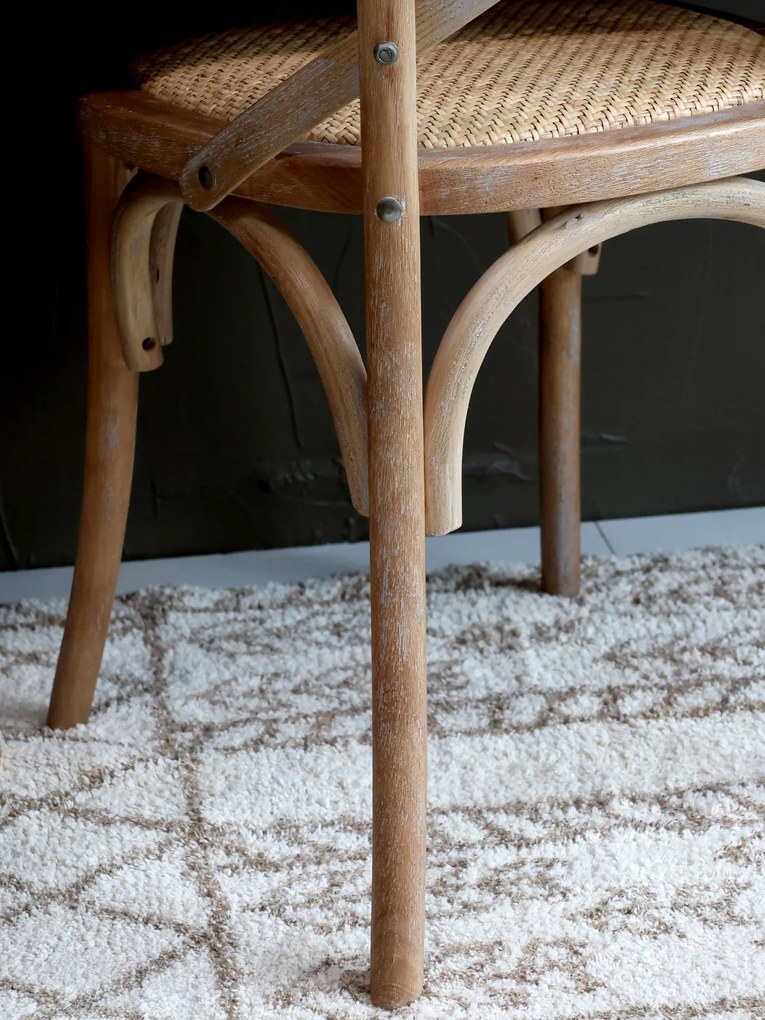 Prírodná drevená stolička s ratanovým výpletom Old French chair - 45*40*88 cm