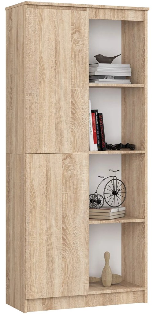 Regál Rexa 80 cm 1 skrinka a 4 police dub sonoma