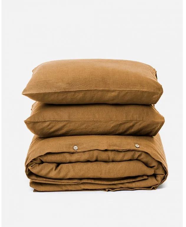 Magic Linen Ľanové obliečky sada (3ks) Cinnamon Veľkosť: 200x220,50x70cm