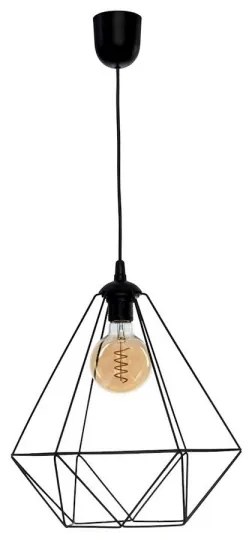 Závesné svietidlo BASKET 1xE27/60W/230V čierna