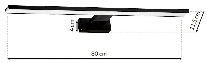 Nástenné LED svietidlo Shine1, 1x LED 15w, 4000k, (80 cm), b