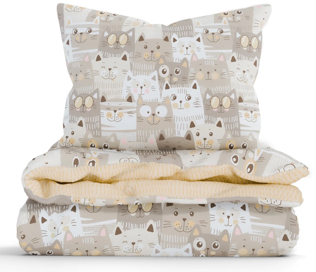 Francúzske bavlnené obliečky Renforcé - Mačacia ivázia