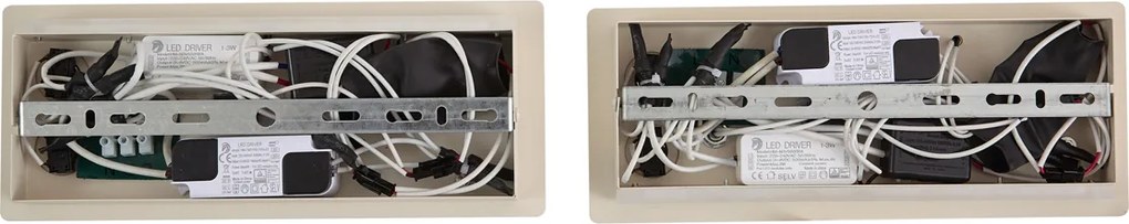 Sada 2 béžových nástenných svietidiel vrátane LED s USB a indukčnou nabíjačkou - Riza