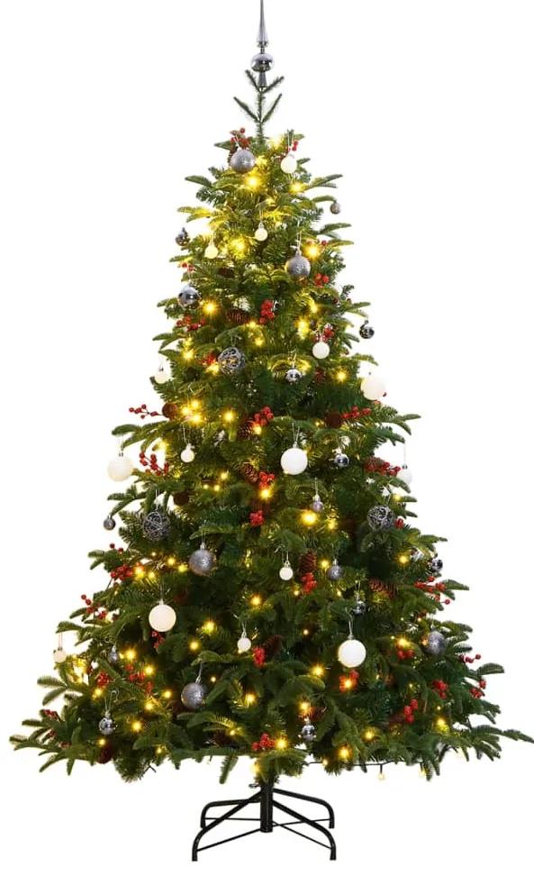 Umelý výklopný vianočný stromček 300 LED a sada gúľ 240 cm 3210500