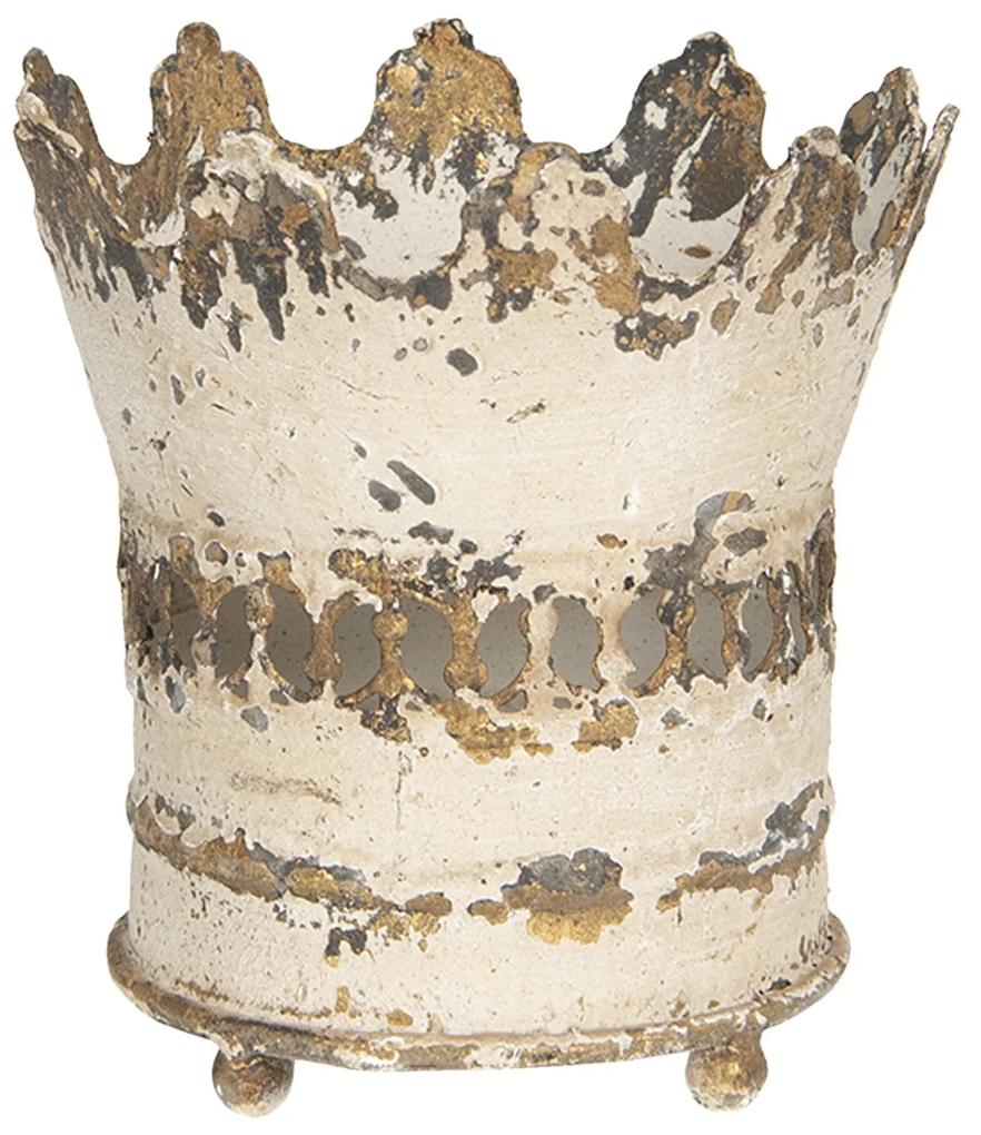 Kovový farebný svietnik na čajovú sviečku s patinou Ø 14 * 15 cm