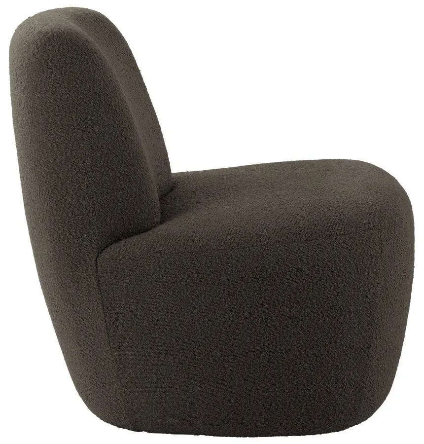 Sivohnedé kreslo z textílie buklé Ada – Leitmotiv