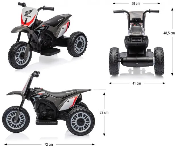 Elektrická motorka HONDA CRF 450R sivá