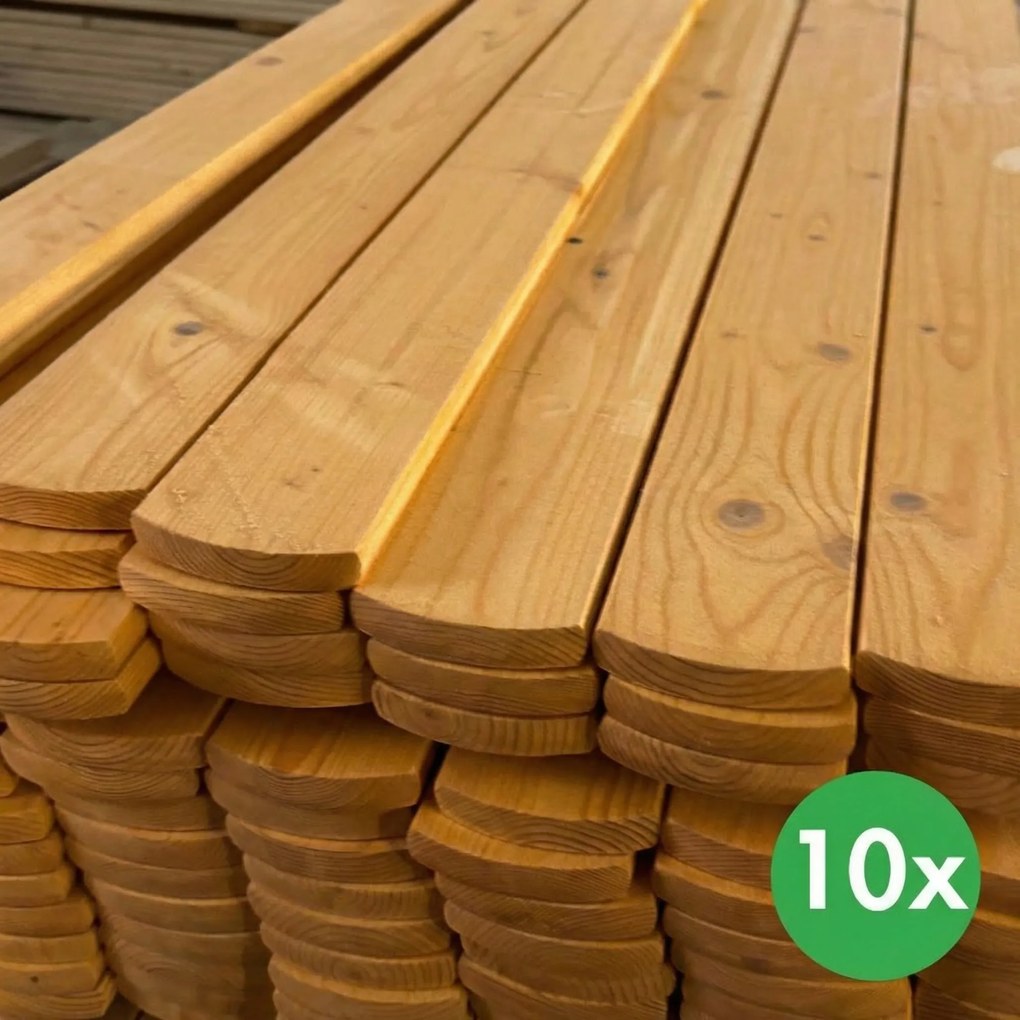 Plotovky, zaoblené, svetlá lazúra, balenie 10 ks, 20 x 95 x 1200 mm