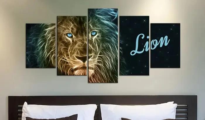 Obraz - Gold lion Veľkosť: 100x50, Verzia: Na talianskom plátne