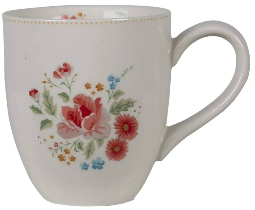 Porcelánový hrnček s kvetmi Little Rose Collection - 12 * 8 * 9 cm / 300 ml