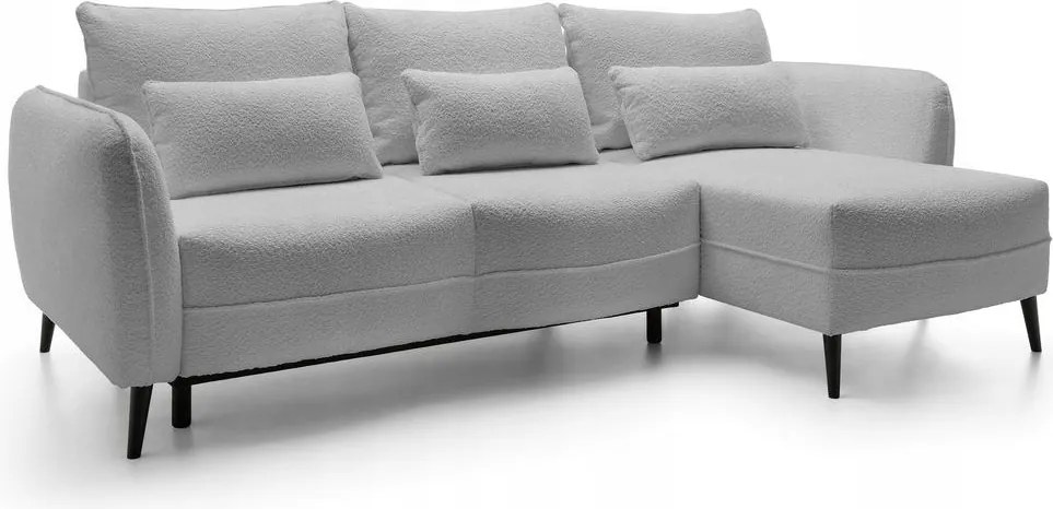 Rohová sedacia súprava Eilish (p) (svetlosivá čierna)