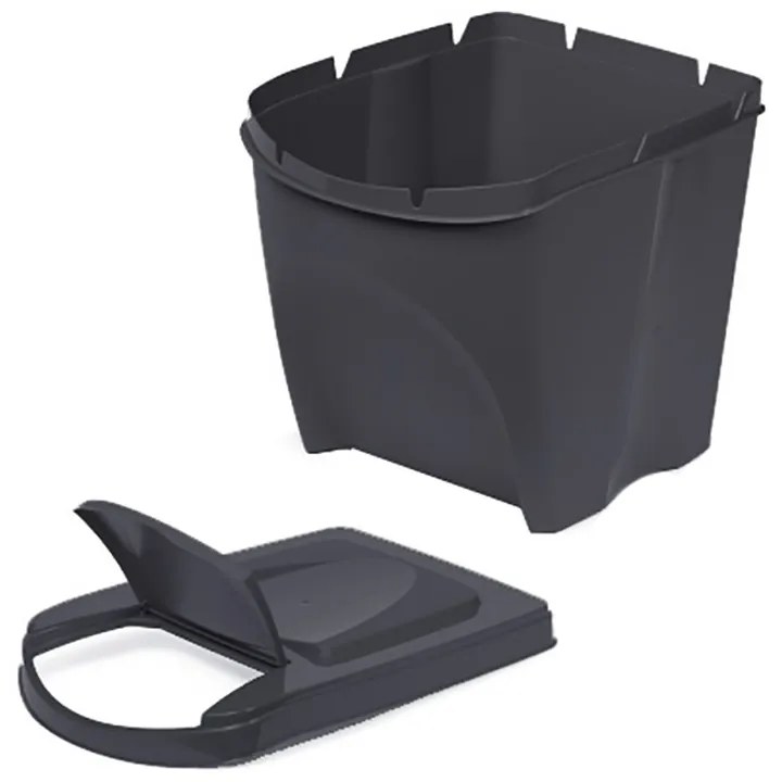 Odpadkový koš na třídění odpadu, 3x25l SORTIBOX XL, černé