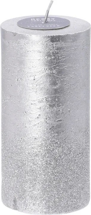 Sviečka Merry Christmas – strieborná 13 cm