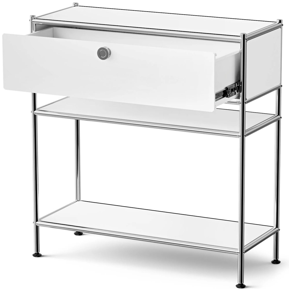 Kovová konzola »CN3 Slim Line« so zásuvkou, biela