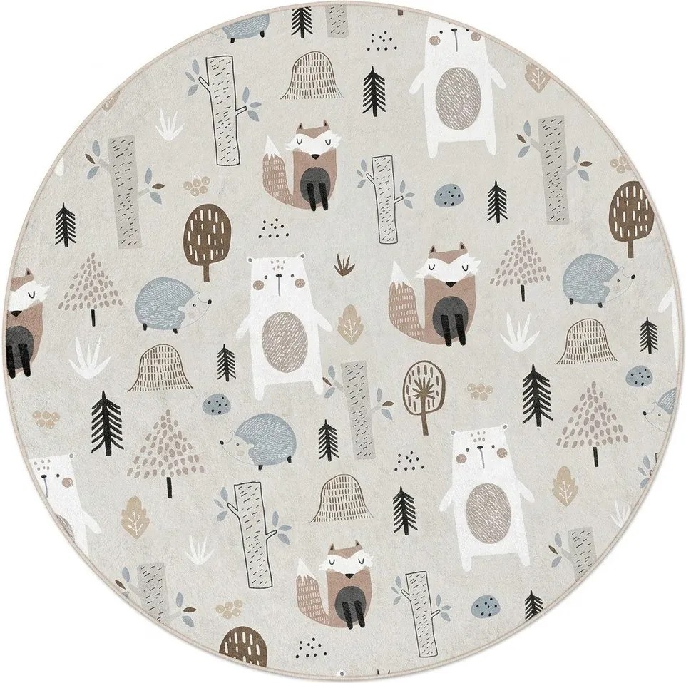 Prateľný detský koberec ø100 cm Forest Friends – Mila Home