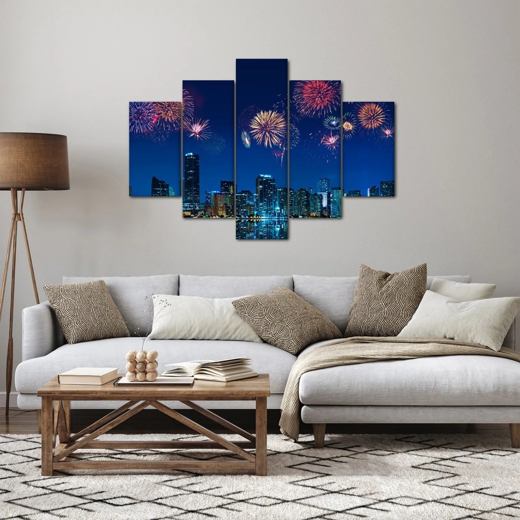 Obraz - Ohňostroj v Miami (150x105 cm)