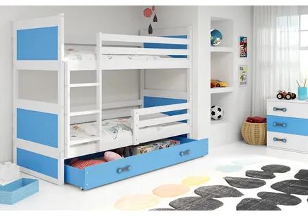 Detská poschodová posteľ RICO 160x80 cm Modrá Sivá
