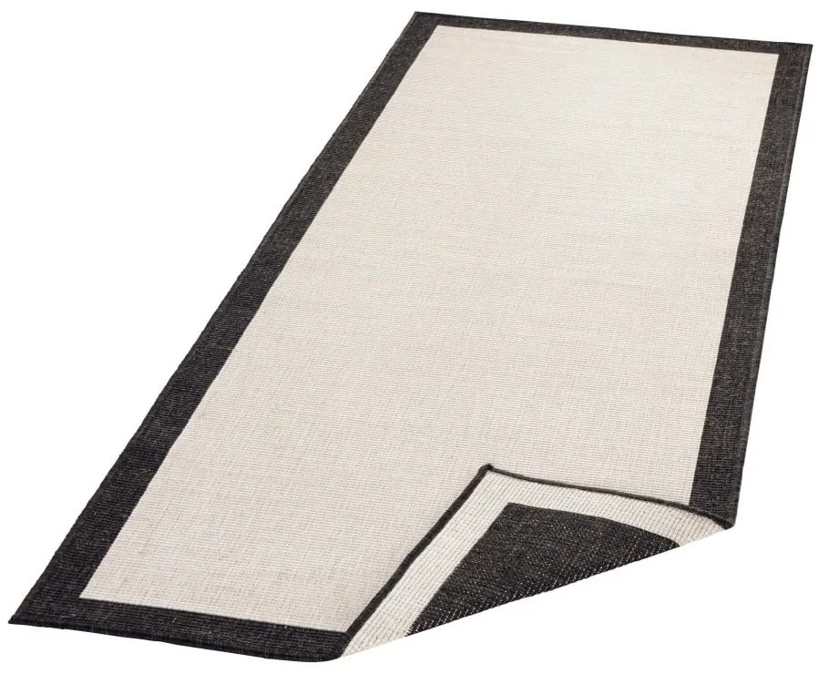 Čierno-krémový vonkajší koberec NORTHRUGS Panama, 80 x 350 cm